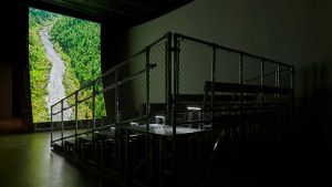 The American artist’s eloquent new film tracks a remarkable undoing, as the dammed Klamath River is allowed to flow again and a submerged landscape emerges from the deep