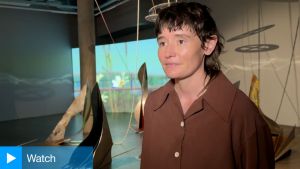 At Sunderland’s Northern Gallery for Contemporary Art, which stands beside the River Wear, is a new exhibition by Ro Robertson. We met them there to talk about the central installation and the other works in their first solo institutional show
