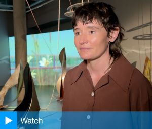 Ro Robertson talking to Studio International at the opening of The Ribs Begin to Rise at Northern Gallery for Contemporary Art, Sunderland, July 2025.