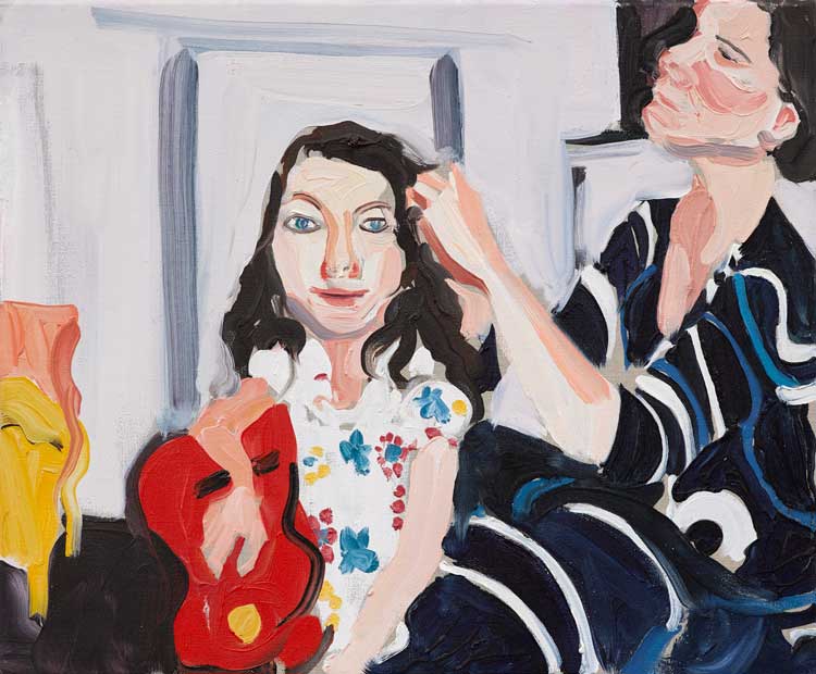 Chantal Joffe. Self-Portrait Combing Esme's Hair, 2009. Oil on canvas, 40.7 x 51 x 2.2 cm. © Chantal Joffe. Courtesy the artist and Victoria Miro.