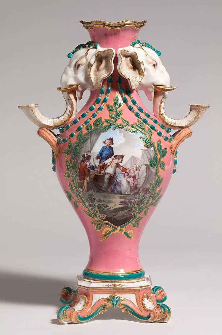 Sèvres porcelain manufactory, Vase with candleholders, c. 1760 at Waddesdon Manor. Source: Wikipedia.