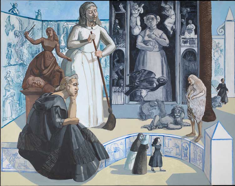 Paula Rego. Crivelli's Garden III, 1990-91. Acrylic on canvas, 189.9 × 240.9 cm. The National Gallery, London. Presented by English Estates, 1991. © Ostrich Arts Ltd. Photo: The National Gallery, London.