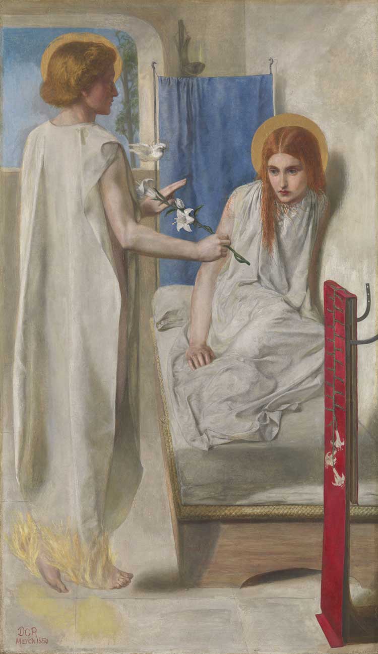 Dante Gabriel Rossetti. Ecce Ancilla Domini (The Annunciation), 1849-50. © Tate, Purchased 1886.