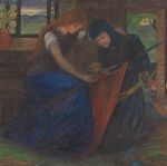 Elizabeth Eleanor Siddal. Lady Affixing Pennant to a Knight's Spear, 1856. © Tate.