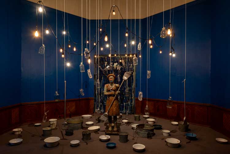 Alison Saar. Hygiea, 2020. Mixed media installation with sound. Commissioned by PAFA for Rising Sun: Artists in an Uncertain America, courtesy L.A. Louver.
