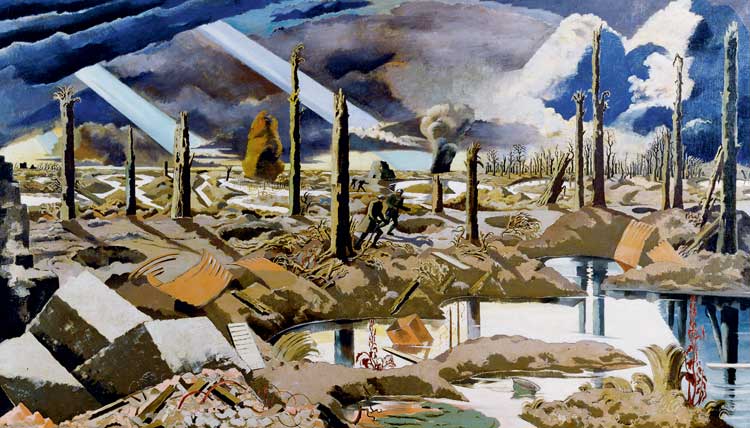 Paul Nash. The Menin Road, 1919. Oil on canvas. © Imperial War Museum. The Real and the Romantic: English Art Between Two World Wars, page 80b.