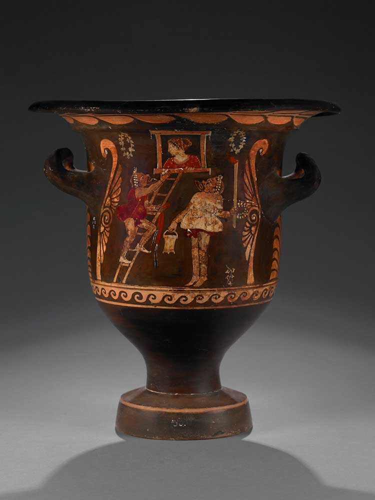 Bell Krater, Paestum, 360-340BC. Pottery, 37.2 x 36.2 cm. British Museum. © The Trustees of the British Museum. All rights reserved.