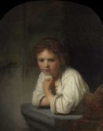 Rembrandt Harmensz van Rijn, Girl at a Window, 1645. Oil on canvas, 81.8 x 66.2 cm. Dulwich Picture Gallery, London.