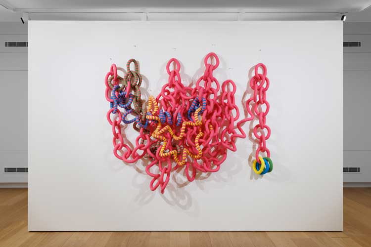 Anna Ray. Ribbon Chain, 2019. Machine and hand stitch, cotton, polyester, dimensions variable. Photo: Rob Harris.