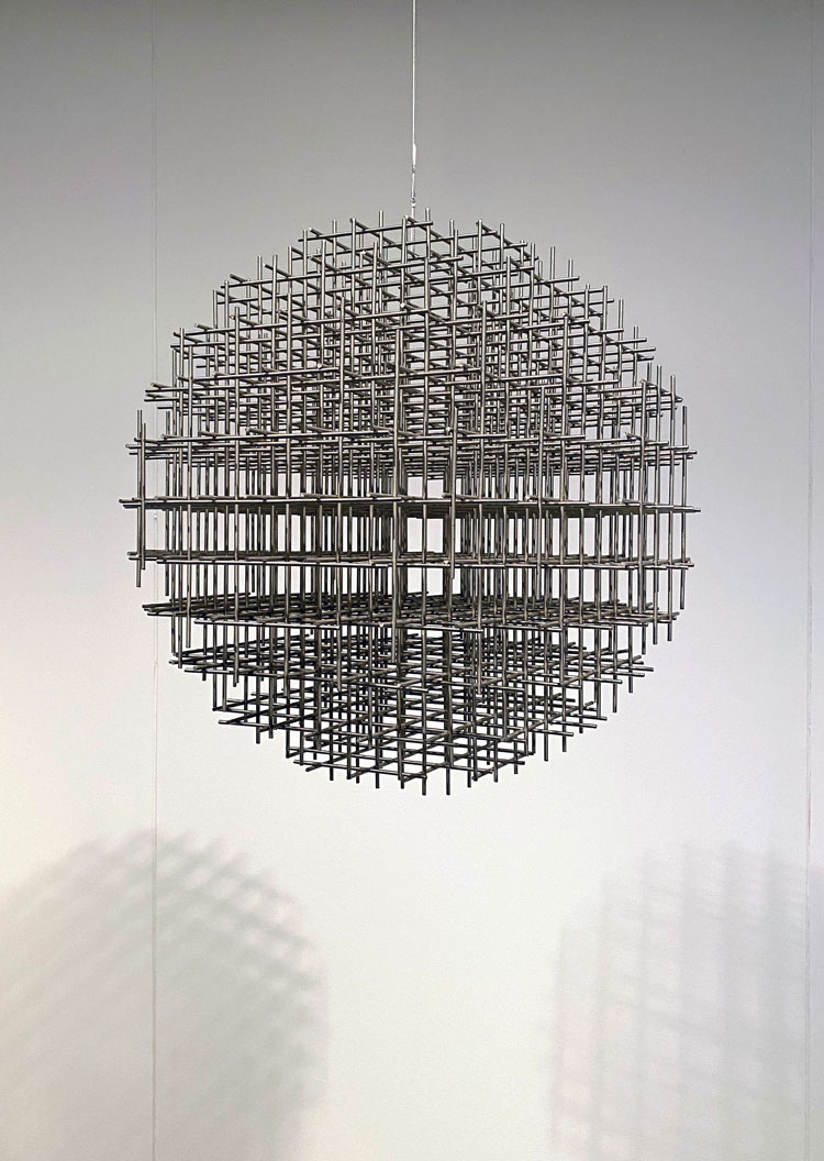 François Morellet. Sphère-trame, 1962. Stainless steel. Photo: Martin Kennedy.