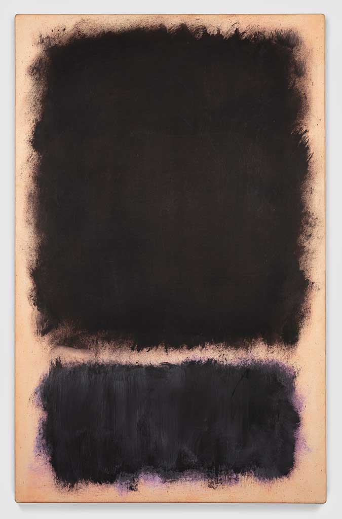 Mark Rothko. Untitled, 1968. Acrylic on paper mounted on board, 40 × 25-1/2 in (101.6 × 64.8 cm). Collection of Peter Marino. Artworks on paper by Mark Rothko Copyright © 2020 by Kate Rothko Prizel and Christopher Rothko.