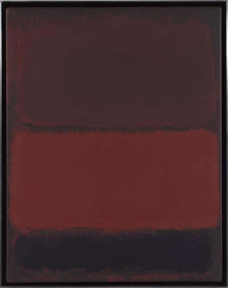 Mark Rothko. Untitled, 1968. Acrylic on paper mounted on panel, 23-15/16 x 18-13/16 in (60.8 cm x 47.8 cm). Collection of Peter Marino. Artworks on paper by Mark Rothko Copyright © 2020 by Kate Rothko Prizel and Christopher Rothko.