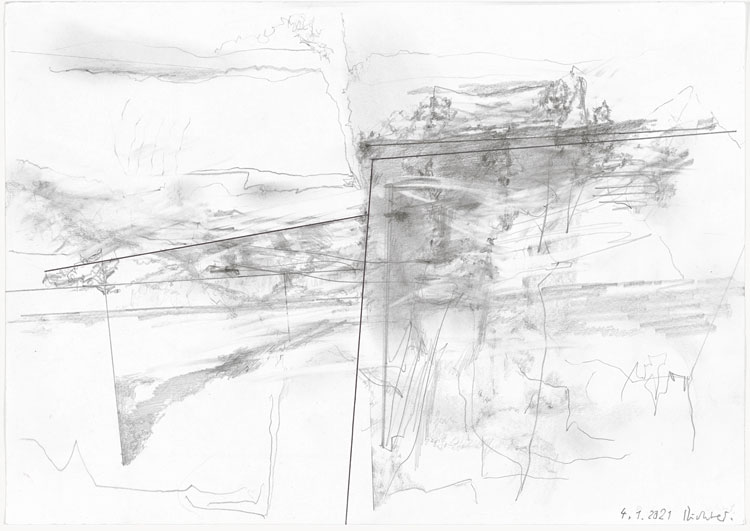 Gerhard Richter. 4.1.2021, 2021. Pencil and graphite on paper, 21 x 29.7 cm. Copyright © Gerhard Richter 2021 (19032021) Courtesy the artist.