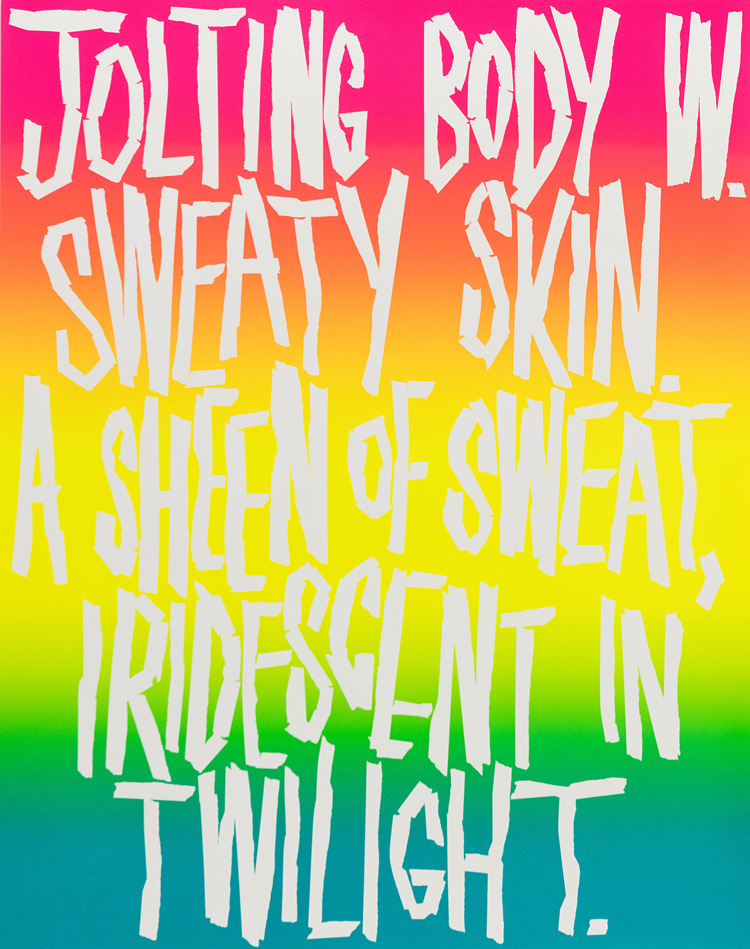 Eddie Peake, Sweat. Screenprint with solvent-based ink in three colour blend and gloss varnish on 410gsm somerset tub sized paper, 76 x 60 cm. © Eddie Peake. Courtesy of CounterEditions.com and Team GB/British Olympic Association.