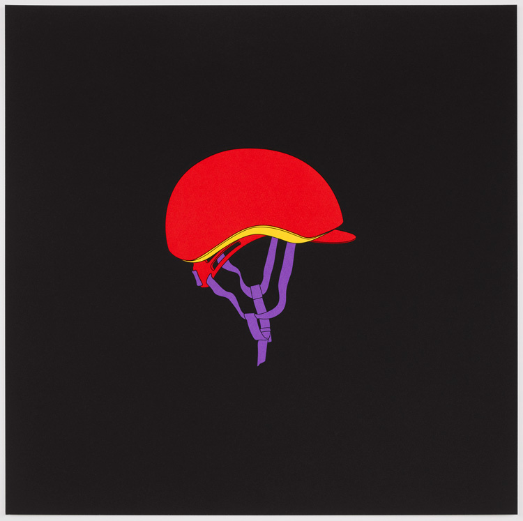 Michael Craig-Martin, Helmet. Screenprint on somerset satin (tub sized) 410gsm, 60 x 60 cm. © Courtesy Michael Craig-Martin and Cristea Roberts Gallery, London.