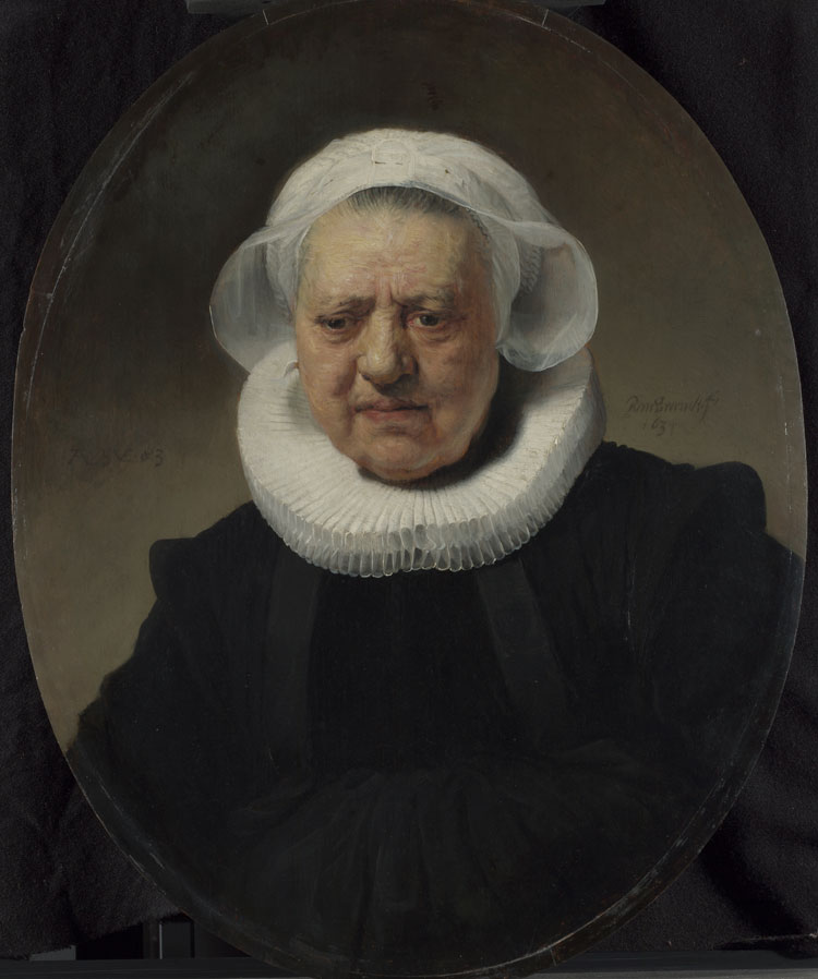 Rembrandt van Rijn (1606–69). Portrait of an 83-Year-Old Woman (possibly Aechje Claesdr.), 1634. Oil on panel, 71.1 x 55.9 cm. National Gallery, London.
