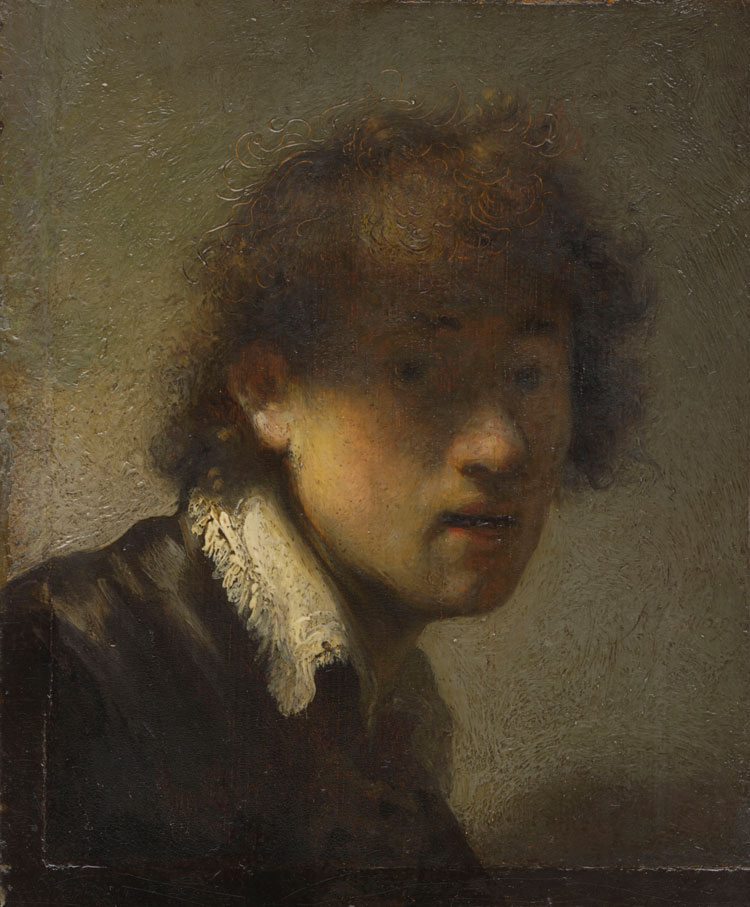 Rembrandt van Rijn (1606–69). Self-Portrait, 1629. Oil on oak panel, 15.5 x 12.7 cm. Bayerische Staatsgemäldesammlungen, Alte
Pinakothek, Munich.