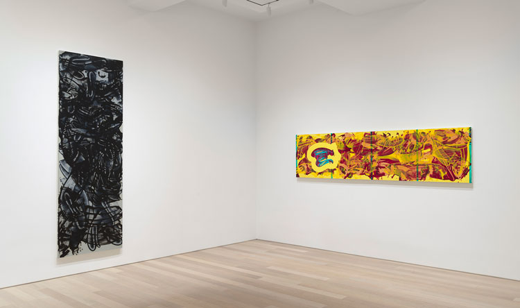 David Reed: New Paintings, 2019, installation view. Artwork © 2020 David Reed/Artists Rights Society (ARS), New York. Photo: Rob McKeever. Courtesy Gagosian.