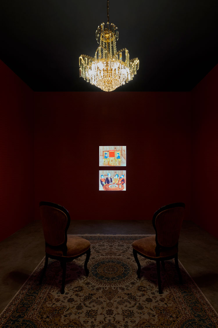 Christine Rebet, The Black Cabinet, 2007, installation view, Parasol unit, London, 2020. Photo: Benjamin Westoby. Courtesy the artist and Parasol unit foundation for contemporary art.