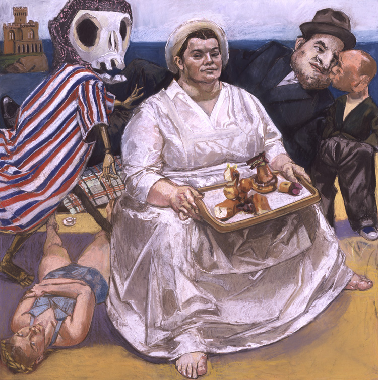 Paula Rego. The Cake Woman, 2004. Pastel on paper mounted on aluminium, 150 x 150 cm. Private collection. © Paula Rego, courtesy of Marlborough, New York and London.