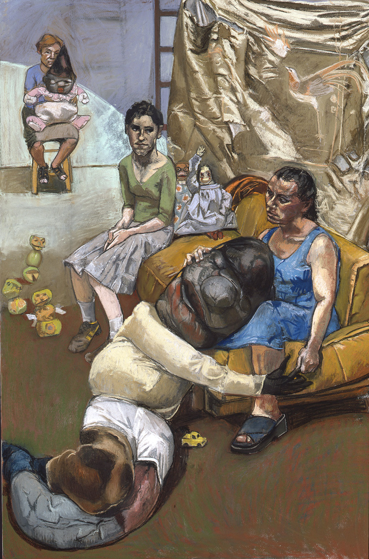 Paula Rego. The Pillowman, 2004, (right-hand panel of a triptych). Pastel on board, 180 x 120 cm. Private collection. © Paula Rego, courtesy of Marlborough, New York and London.