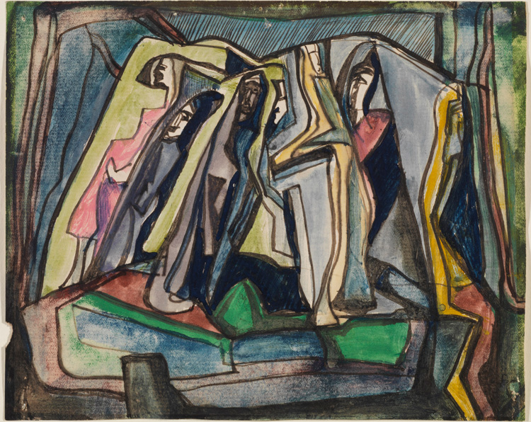 Helen Saunders. Untitled Drawing, c1913. Ink and watercolour on paper. The Courtauld Collection, London.