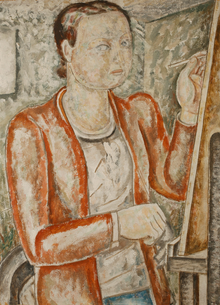 Jessica Dismorr. Self-Portrait, c1928. Oil on board, 75 x 60 cm. Private collection.