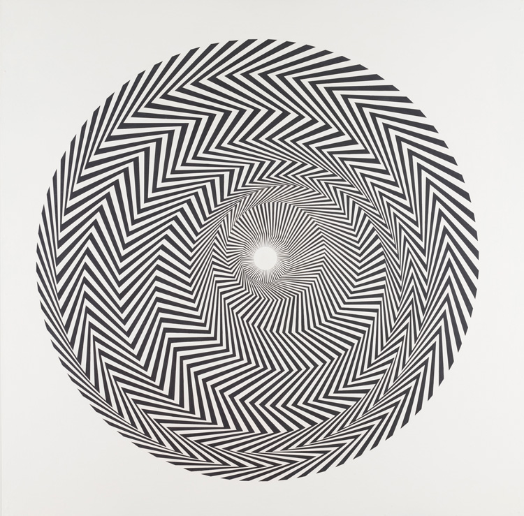 Bridget Riley. Blaze 1, 1962. Private collection, on long loan to National Galleries of Scotland 2017. © Bridget Riley 2019. All rights reserved. Photo © National Galleries of Scotland.