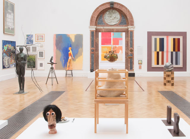 Installation view of Lecture Room hung by Stephen Chambers. Photo: © David Parry/ Royal Academy of Arts.