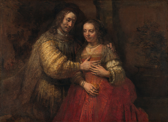 Rembrandt van Rijn, Isaac and Rebecca, Known as The Jewish Bride, c1665–69. On loan from the City of Amsterdam (A. van der Hoop Bequest).