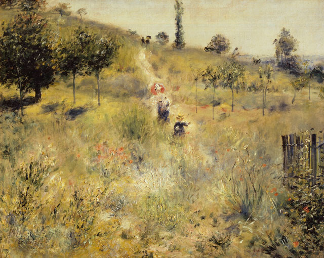Pierre-Auguste Renoir. Path Leading through Tall Grass, 1876-77. Oil on canvas, 60 × 74 cm. Paris, Musée d'Orsay, don Charles Comiot through the Society of Friends of the Louvre, 1926. Photo © Orsay Museum, Dist. RMN-Grand Palais / Patrice Schmidt.