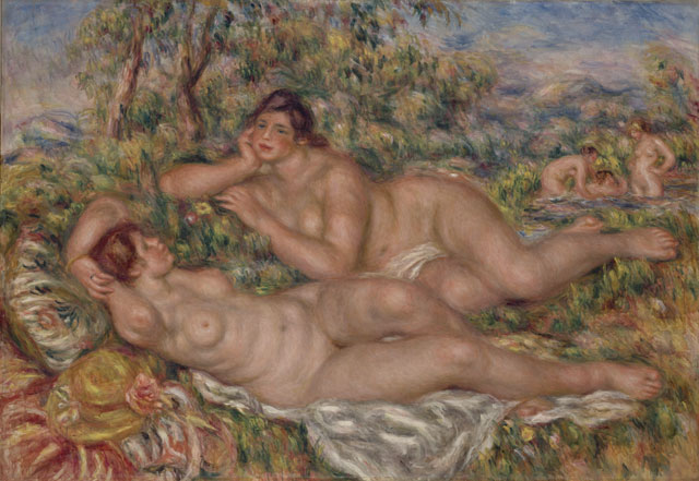 Pierre-Auguste Renoir. Les Baigneuses, 1918-19. Oil on canvas, 60 cm × 110 cm. Paris, Musée d'Orsay, gift of the son of the artist, 1923, inv. RF2795
Photo © Musée d'Orsay, Dist. RMN-Grand Palais / Patrice Schmidt.