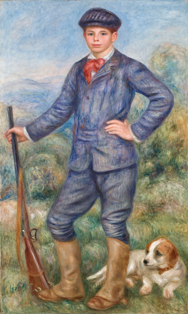 Pierre-Auguste Renoir. Jean en Chasseur (Jean as Hunter), 1910. Oil on canvas, 172.7 × 88.9 cm. Los Angeles County Museum of Art. © Los Angeles County Museum of Art.