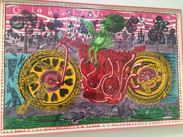 Grayson Perry. Selfie with Political Causes. Woodcut print, 200 x 300 cm. Photograph: Veronica Simpson.