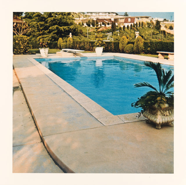 Ed Ruscha. Pool #1, 1968 / 1997. Colour photograph, 39.4 x 39.4 cm. Collection: Scottish National Gallery of Modern Art. Artist Rooms National Galleries of Scotland and Tate. Lent by the Artist Rooms Foundation 2011. © Ed Ruscha.