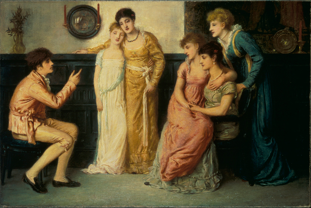Simeon Solomon. A Youth Relating Tales to Ladies, 1870. Oil on canvas, 35.5 × 53.4 cm. © Tate, London.