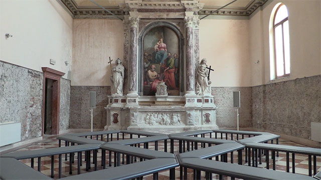 James Richards: Music for the gift – Wales in Venice, 2017. The chapel of Santa Maria Ausiliatrice. Photograph: Martin Kennedy.