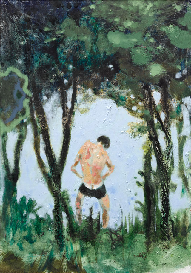 Daniel Richter. Halber Akt (Half Nude), 2013. Oil on canvas, 100 x 70 cm. Private collection, Germany.
