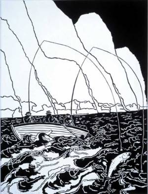 Bill Woodrow RA, North Shore Beat, Lock Maree. Linocut 40 x 30 cm