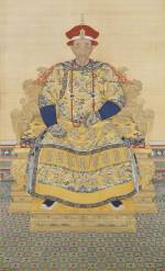 Anonymous court artists. Portrait of the Kangxi Emperor in Court Dress, late Kangxi period (1662-1722). Hanging scroll, colour on silk. 278.5 x 143 cm. The Palace Museum, Beijing.