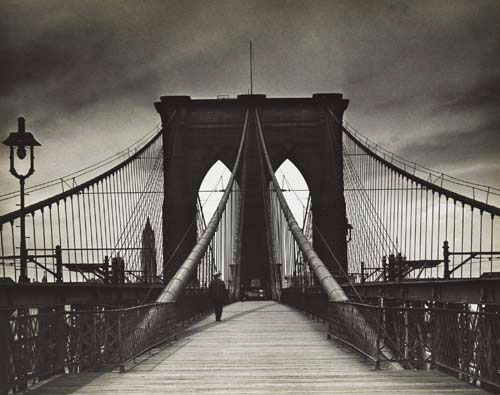 Alexander Alland. Untitled (Brooklyn Bridge), 1938. Gelatin silver print. The Jewish Museum, New York, Purchase: William and Jane Schloss Family Foundation Fund. © Estate of Alexander Alland, Sr.