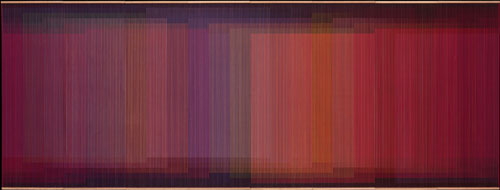 Carlos Cruz-Diez. Physichromie No. 500, 1970. Casein paint on PVC and acrylic on plywood sheets, 183 x 484 x 8 cm. Coleccíon Patricia Phelps de Cisneros. © ADAGP, Paris and DACS, London 2014.