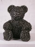 Dave Cole, <em>Knit Lead Teddy Bear</em>, 2006. Lead ribbon, hand-cut and knitted over armature of lead wool. Courtesy Judi Rotenberg Gallery, Boston