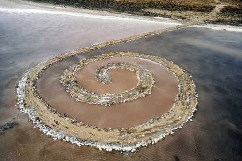 Robert Smithson. <em>Spiral Jetty, </em>1970. 
Great Salt Lake, Utah. © Estate of Robert Smithson/DACS, London/VAGA, New York 2009. 
Image courtesy James Cohan Gallery, New York. 
Collection: DIA Center for the Arts, New York. Photo: Gianfranco Gorgoni.