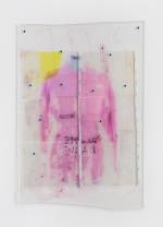 Sara Greenberger Rafferty. FM FM 1990, 2016, 2016. Acrylic polymer, inkjet prints, and paper on acetate on Plexiglas, and
hardware, 35 x 24 x 1/2 in (88.9 x 61 x 1.3 cm) irregular.