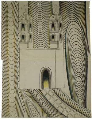 Martín Ramírez. Untitled (Church with Arches and Tunnels), 1950-55. Graphite, tempera and crayon on paper, 48 x 36 1/2 in (121.9 x 92.7 cm).