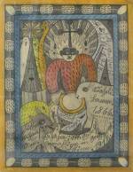 Adolf Wollfli. Untitled, 1920. Crayon gris et de couleur sur papier. Galerie Christian Berst.