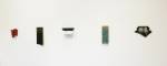 Christina Tenaglia. Untitled, 2013-14. Wood, paint, nails, screws. 11 ¼ x 11 x 2 ½ in; 8 ¼ x 20 x 1 ½ in; 12 ½ x 6 ¼ x 3 ¾ in; 5 ¾ x 17 x 1 ½ in. Courtesy of the artist.