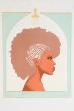 Jennifer Mack-Watkins. Afrohawk, 2012. Silkscreen, 28 x 21 in.