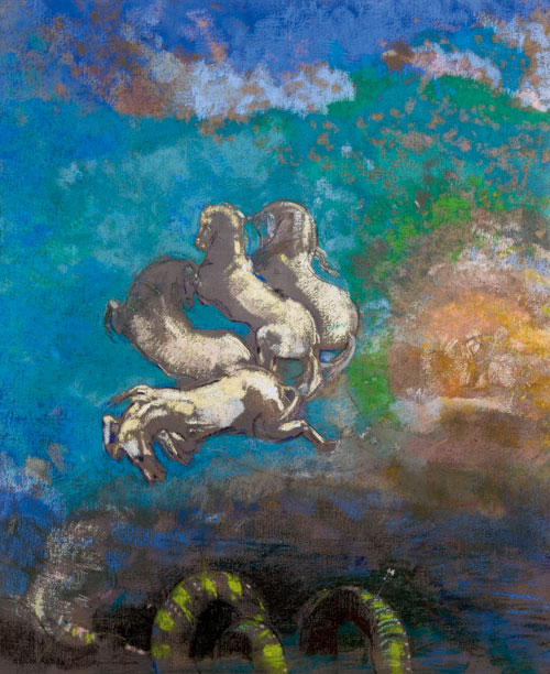 Odilon Redon. Chariot of Apollo, c1910. Oil and pastel on canvas, 91.5 x 77 cm. Musée d‘Orsay, Paris. Photograph: © RMN-Grand Palais (Musée d‘Orsay)/Hervé Lewandowski.